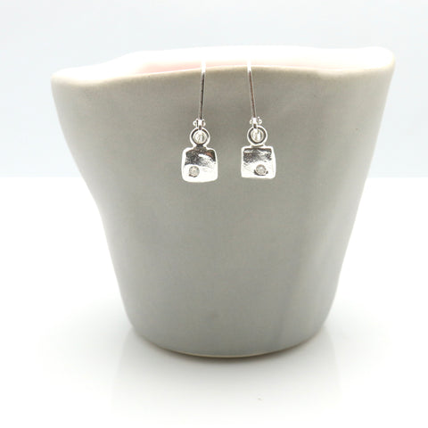 LOVE Cube Silver Pendant & Cubic Zirconia Earrings