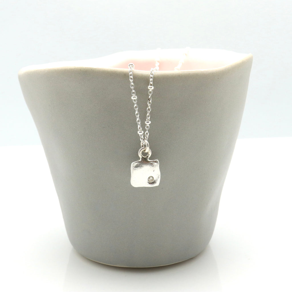 Cube Pendant Love cube pendant & cubic zirconia necklace | Orange Avocado Jewelry ...