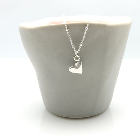 LOVE Freeform Silver Heart Necklace - No Cubic Zirconia