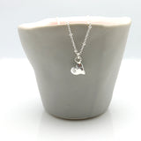 LOVE Freeform Silver Heart & Cubic Zirconia Necklace
