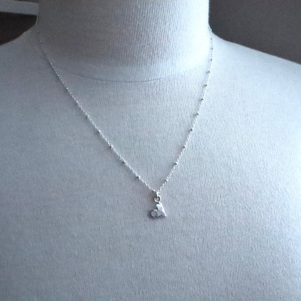 LOVE Freeform Silver Heart Necklace - No Cubic Zirconia