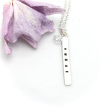 1 Short Bar - 3mm Sterling Silver Vertical Pendant Necklace