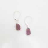 Raw Pink Sapphire Stone Earrings