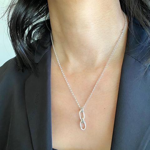 Curve Collection:  Petite Silver Stack Curve Necklace