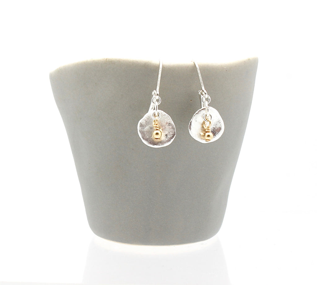 Arctic Blossoms:  Gold Bead Aura Earrings