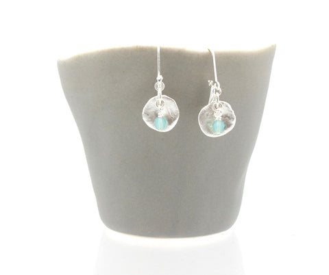 Arctic Blossoms:  Opal Blue Aura Earrings