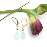 Inner Spirit: Aqua Chalcedony Briolette Earrings