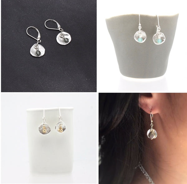 Arctic Blossoms:  Gold Bead Aura Earrings