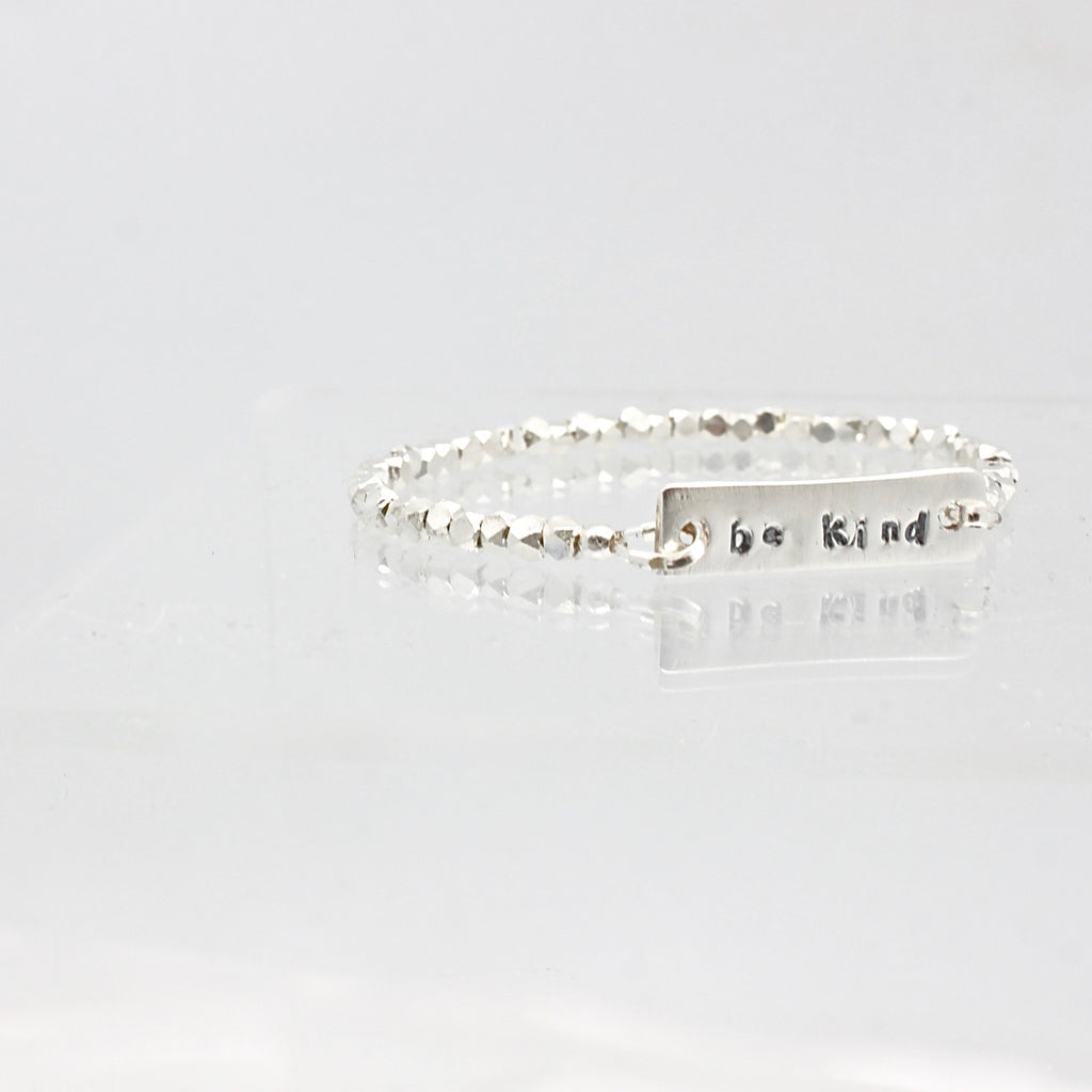 Rectangle Pendant & Fine Silver Stretch Bracelet