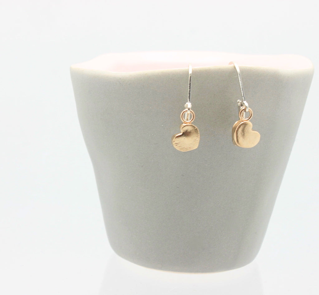 Bronze Petite Heart Earrings