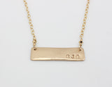 Rectangle Personalized Bar Necklace - Bronze