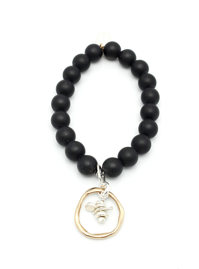 Capture Collection: Matte Onyx Stretch Bracelet