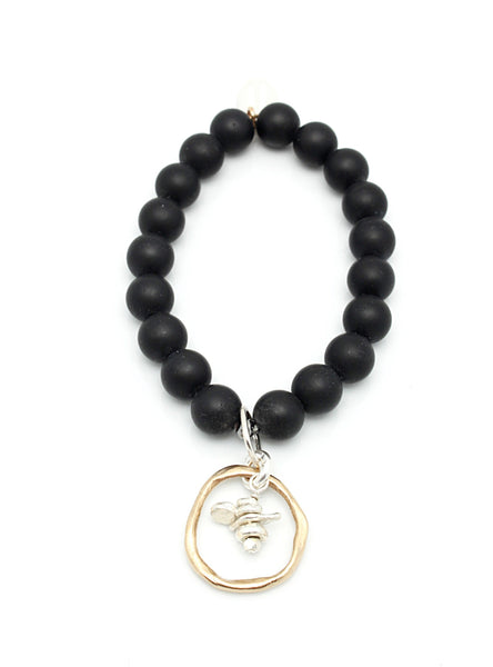 Capture Collection: Matte Onyx Stretch Bracelet