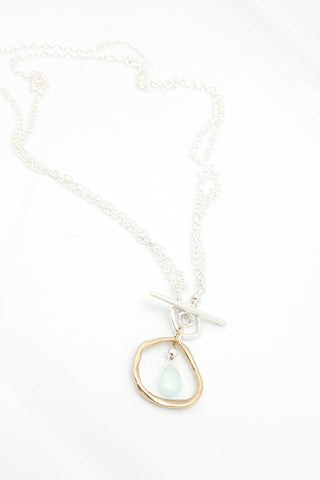 Inner Spirit: Aqua Chalcedony 2 in 1 Necklace