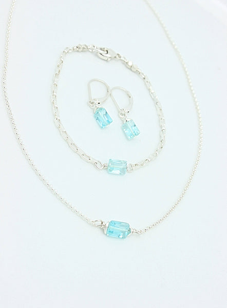 Cubist Collection: Blue Topaz Earrings