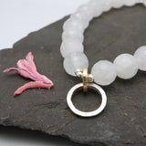 Ellipse Collection:  White Jade Ellipse Stretch Bracelet
