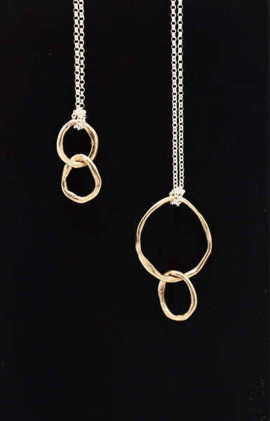 LINKS Collection - Entwined Petite Bronze Link Earrings