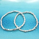 Faceted Fine Silver Stretch Bracelet NO Charm