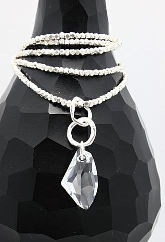 Faceted Fine Silver Nugget Necklace