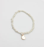 Freeform Fine Silver Nugget Bracelet & Tiny Bronze Heart