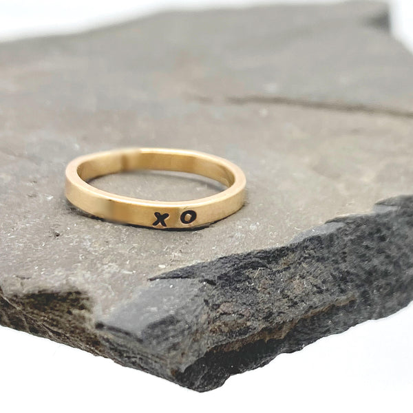 14 kt Solid Gold 2mm Personalized Stacking Ring