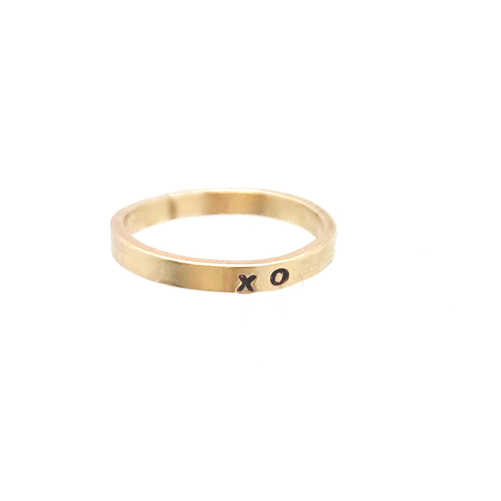 14 kt Solid Gold 2mm Personalized Stacking Ring