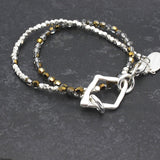 Ombre Grey Gold Petite Hoops