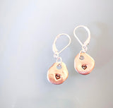 Heart Collection:  Stamped Bronze Heart Earrings
