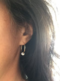 Pebble Collection:  Silver Pebble & Gold Hoop Earrings