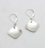 Silver Diamond Concave Earrings