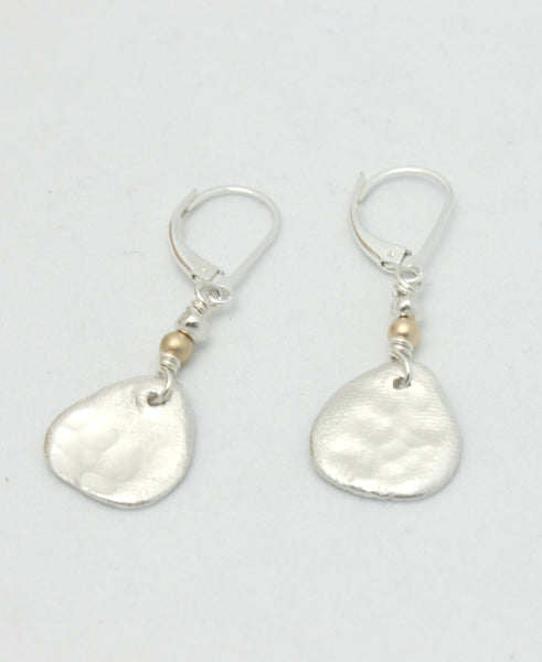 Fine Silver Oval Nugget Earrings