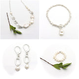 Freshwater Pearl & Silver Link Earrings