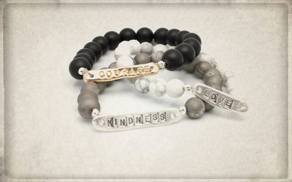 "Courage  Love  Kindness" Stretch Bracelets