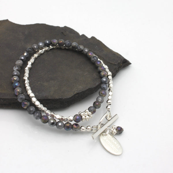 Molten Collection:  Labradorite Necklace & Wrap Bracelet