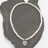 ARCTIC BLOSSOMS:  Ochre & Clear Blue Briolette Bracelet