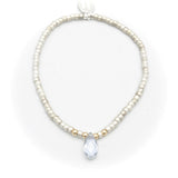 ARCTIC BLOSSOMS:  Ochre & Clear Blue Briolette Bracelet