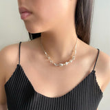Keishi Pearl & Chain Necklace
