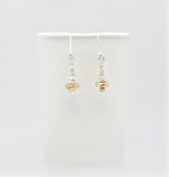 Bronze Pebble & Fine Silver Nugget Earrings