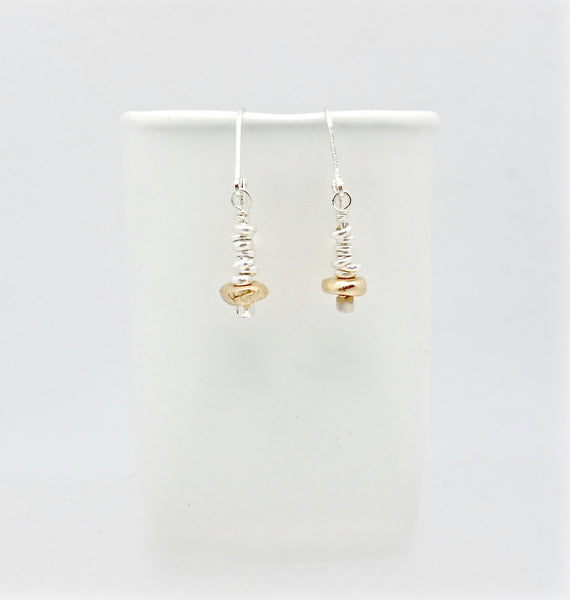 Pebble & Fine Silver Link Necklace