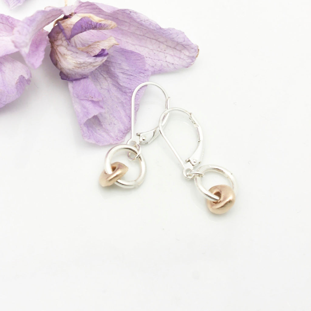 Petite Bronze Pebble Earring