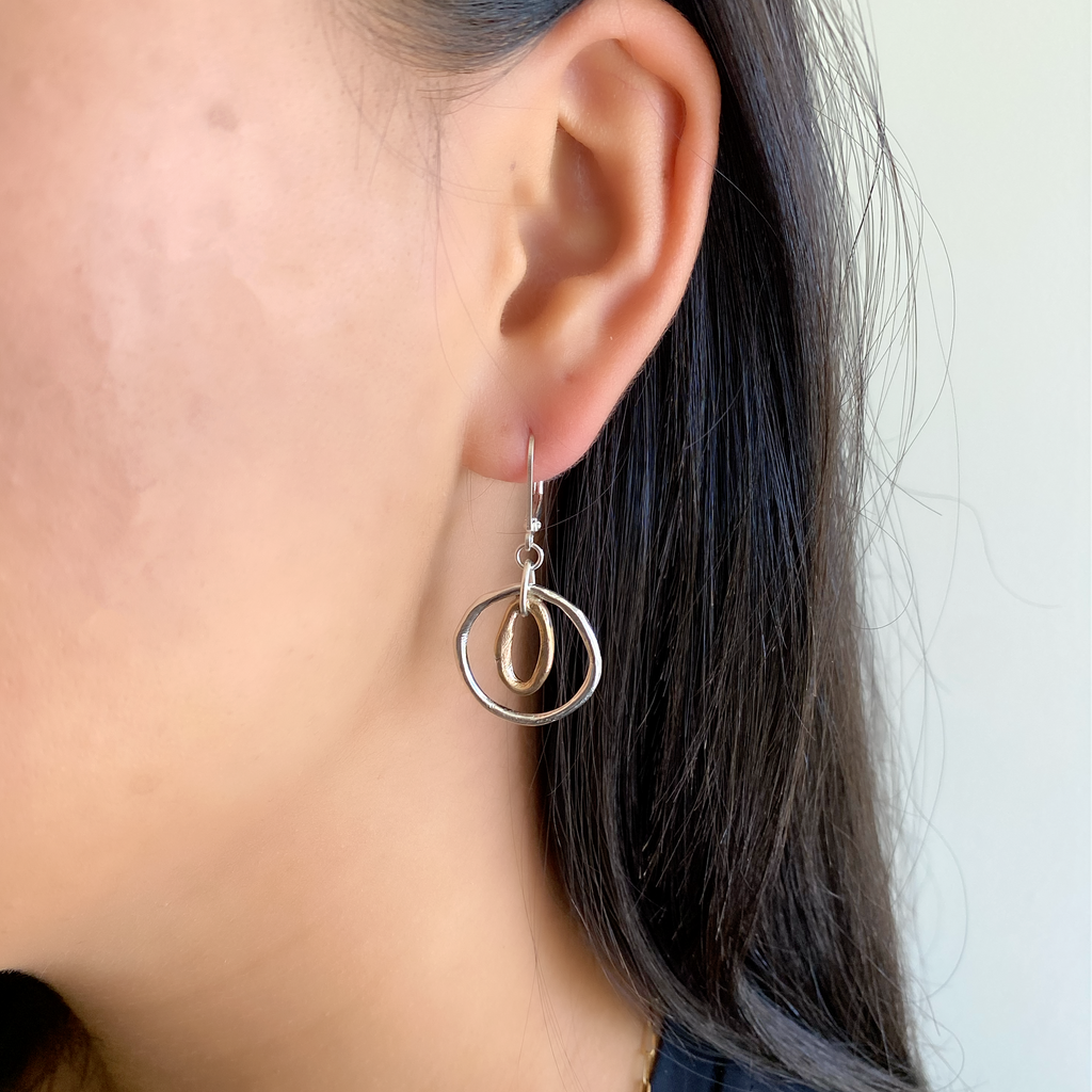 Bold Silver Pendulum Earrings