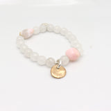 Peruvian Pink Opal & White Jade Stretch Bracelet