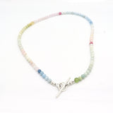 Multi Colored Morganite, Beryl & Aquamarine Stretch Bracelet