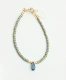 ARCTIC BLOSSOMS:  Sage & Denim Briolette Bracelet
