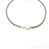 Turquoise Japanese Beaded Necklace with Keishi Pearl