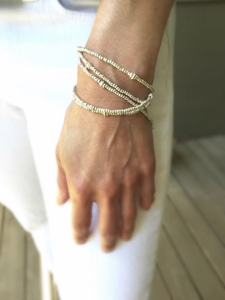 SILVER Collection: Silver Beaded Interlude Necklace or Wrap Bracelet