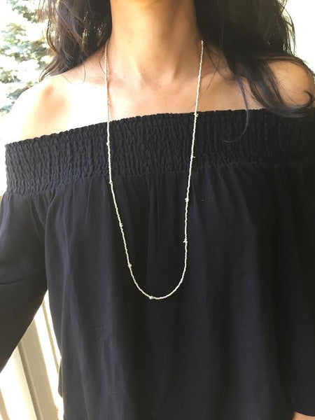 SILVER Collection: Silver Beaded Interlude Necklace or Wrap Bracelet