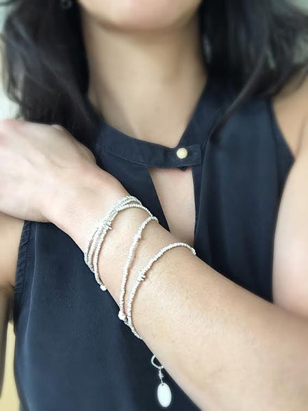 SILVER Collection: Silver Beaded Interlude Necklace or Wrap Bracelet