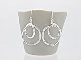 Fine Silver Large Entwined Cloud Link Earrings