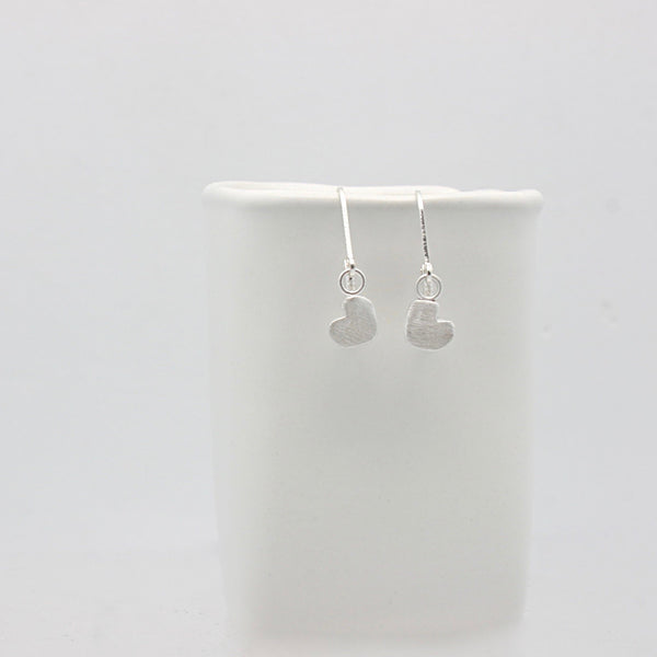 Fine Silver Petite Heart Earrings